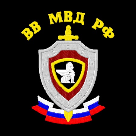 Ф-3-31 Футболка с вышивкой на груди ВВ МВД РФ (сфинкс) черн.