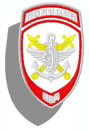 04-29-8 шевр.выш. Полиция (якорь) Для Сотр. подразделений на транспоре белая ткань на липучке